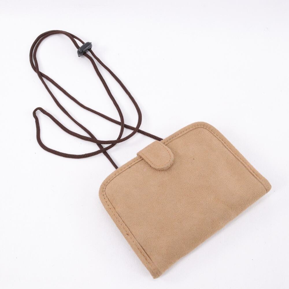 Travelon Beige Micro Suede Organizer Crossbody Shoulder Bag W/Belt Loop RFID